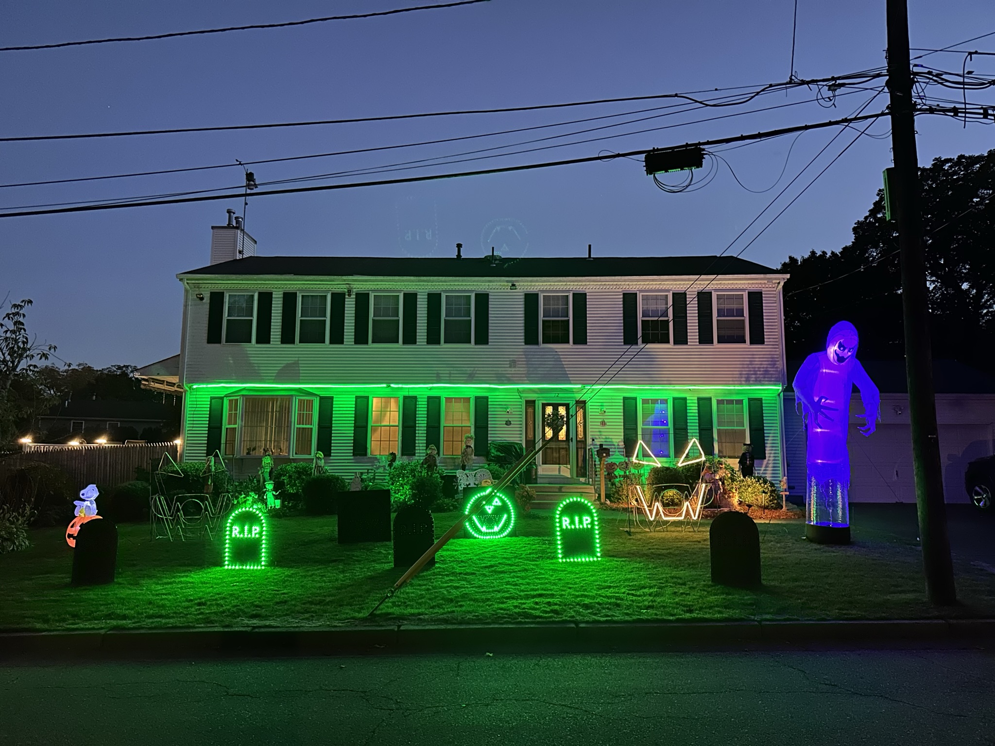 Lewis Halloween light show nighttime photo
