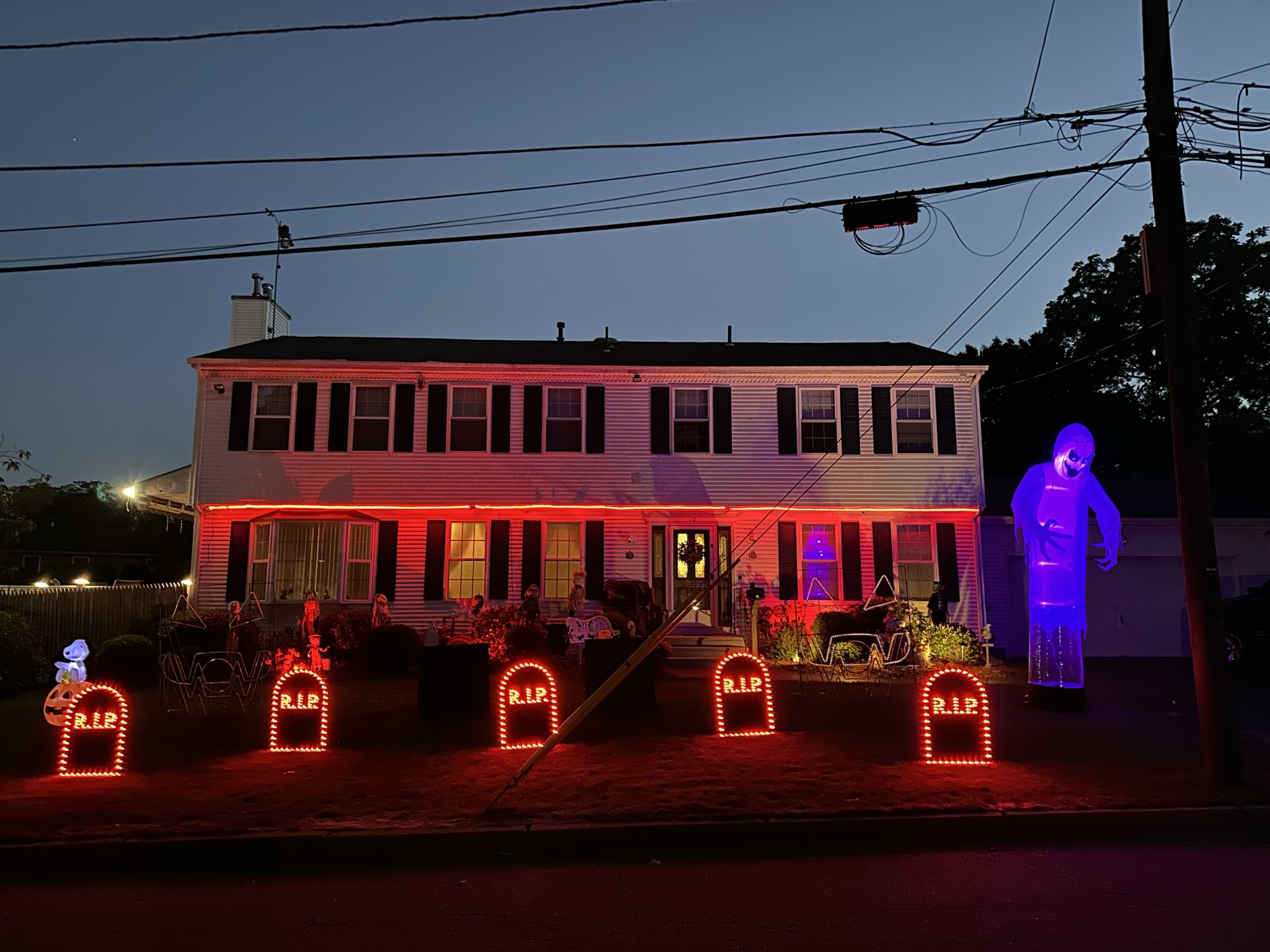 Lewis Halloween light show nighttime photo