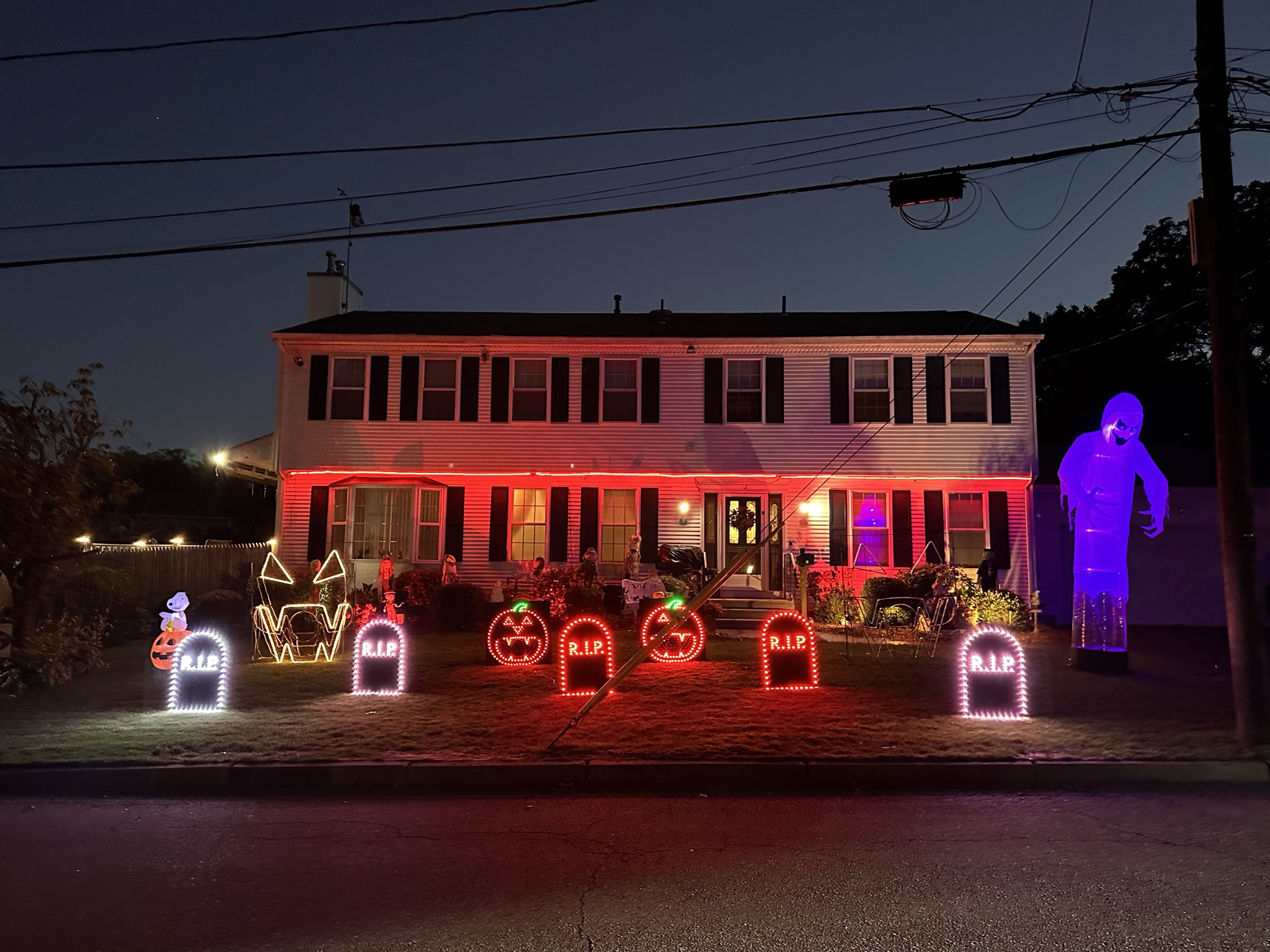 Lewis Halloween light show nighttime photo