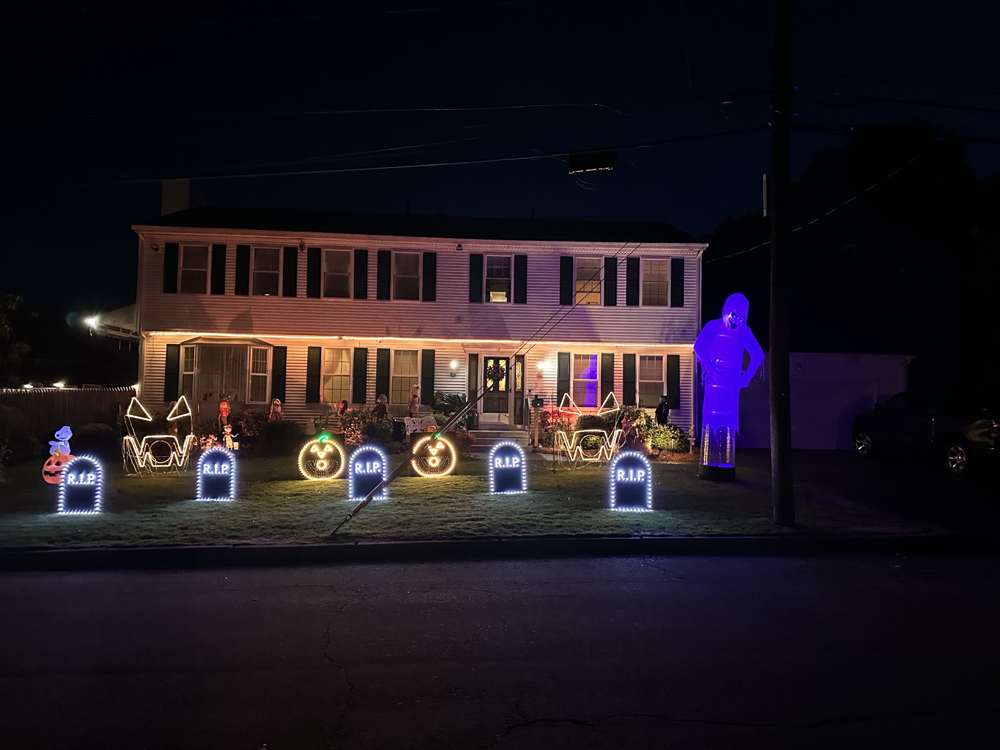 Lewis Halloween light show nighttime photo