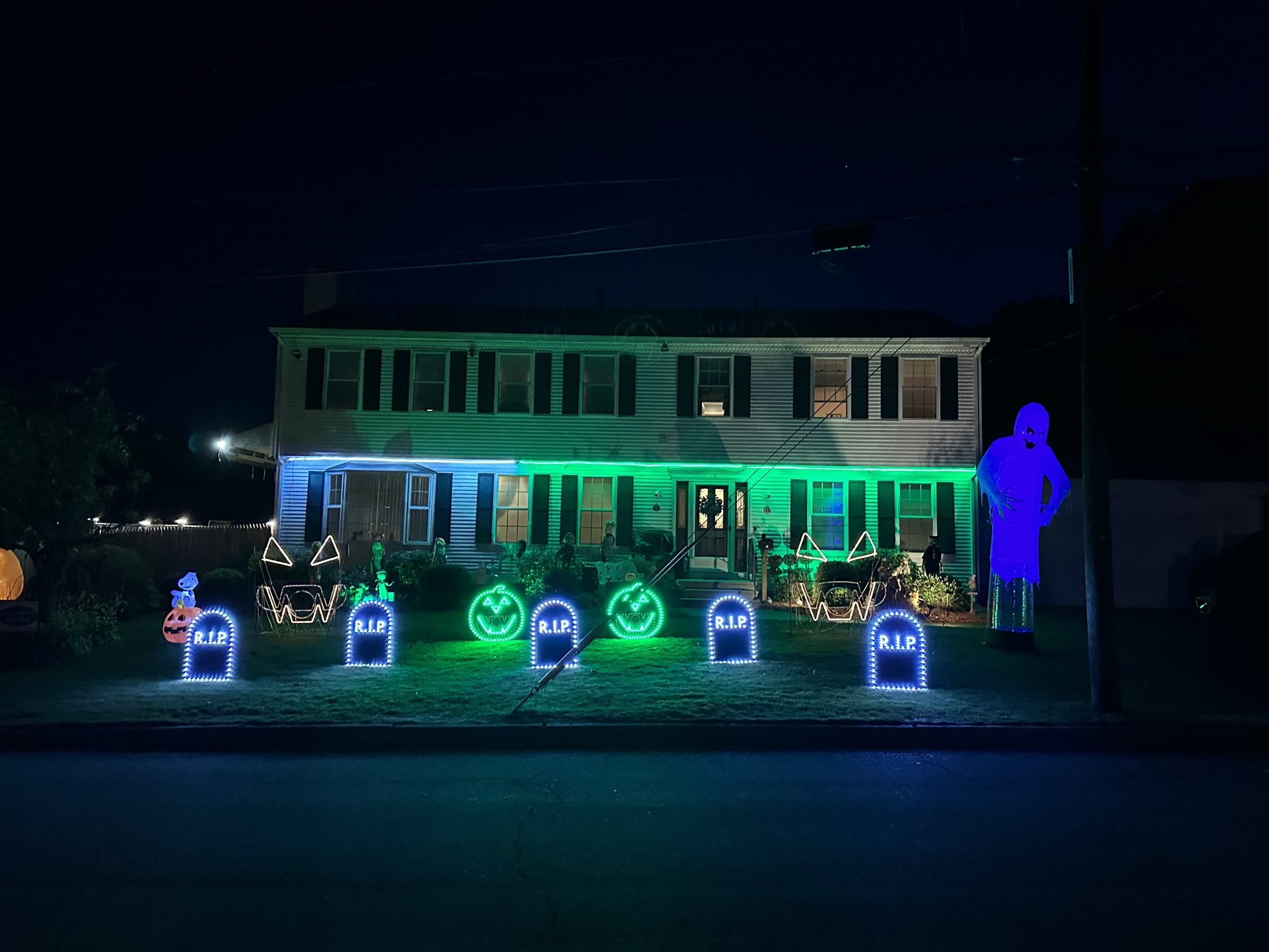 Lewis Halloween light show nighttime photo