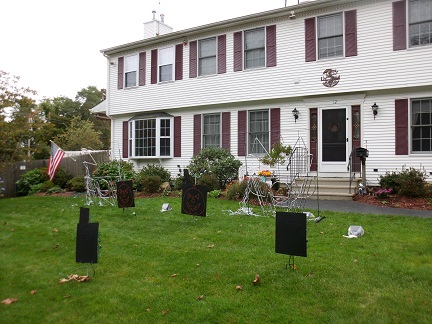 Lewis Halloween light display